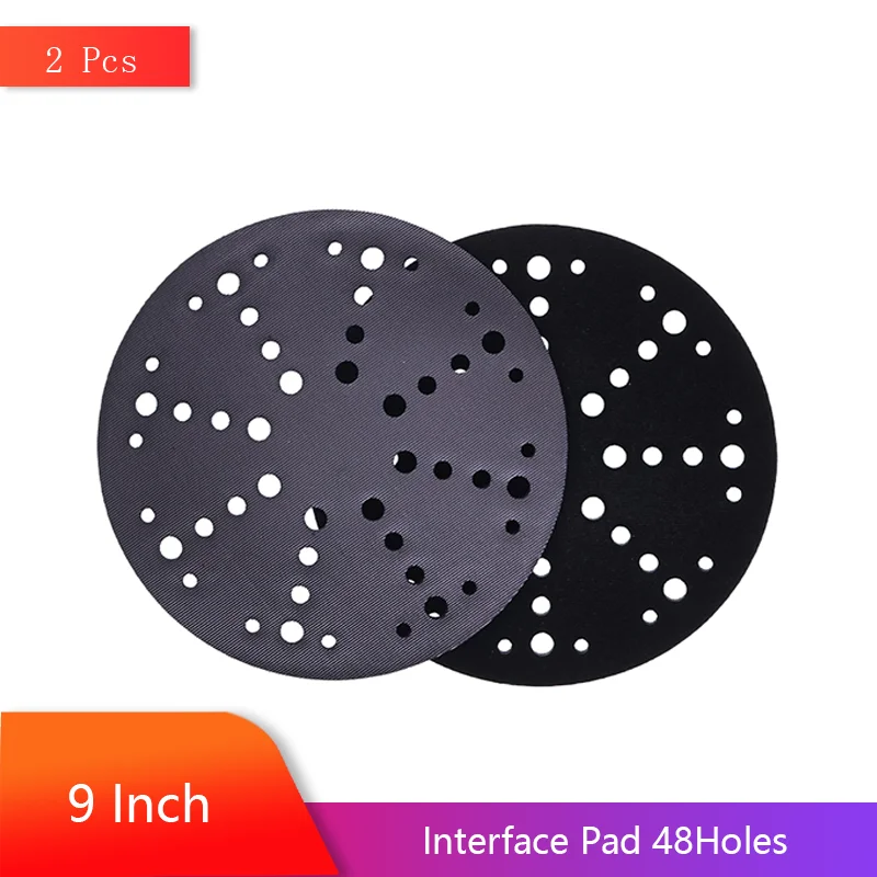 9Inch 220MM Soft Interface Pad Kit 2Pcs Thickness 7.4MM for Sanding Pads Protective Cushion Drywall Sander Backing Pads Buffer