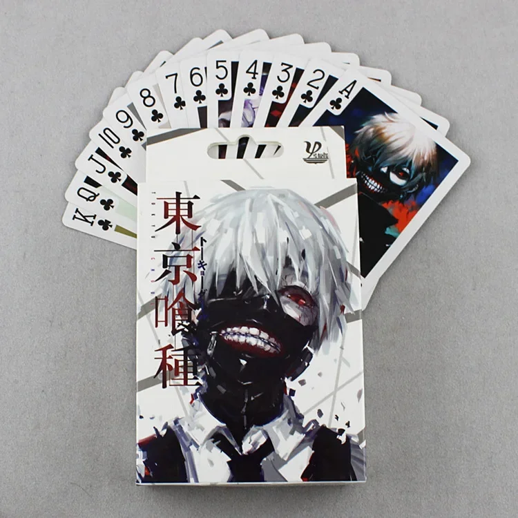 54pcs Cards Anime Poker Toy Tokyo Ghoul Cosplay Board Game Cards Hardcover Collection Box