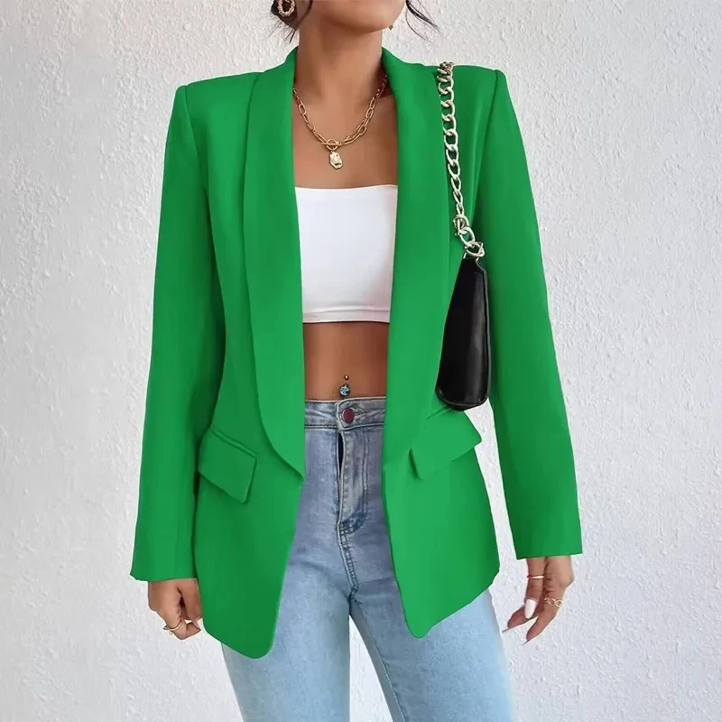 Multi Color Suit Jacket Women  Blazer Spring 2024 New Lapel Slim British Suit Top Leisure Autumn Coat Cardigan Casaco Feminin