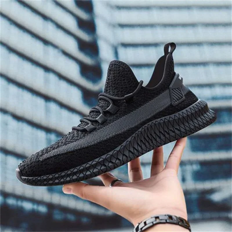 Casual Men's Fashion All-match Sneakers Men's Shoes Flying Woven Breathable Mesh Surface Breathable Comfortable Cloth Shoes