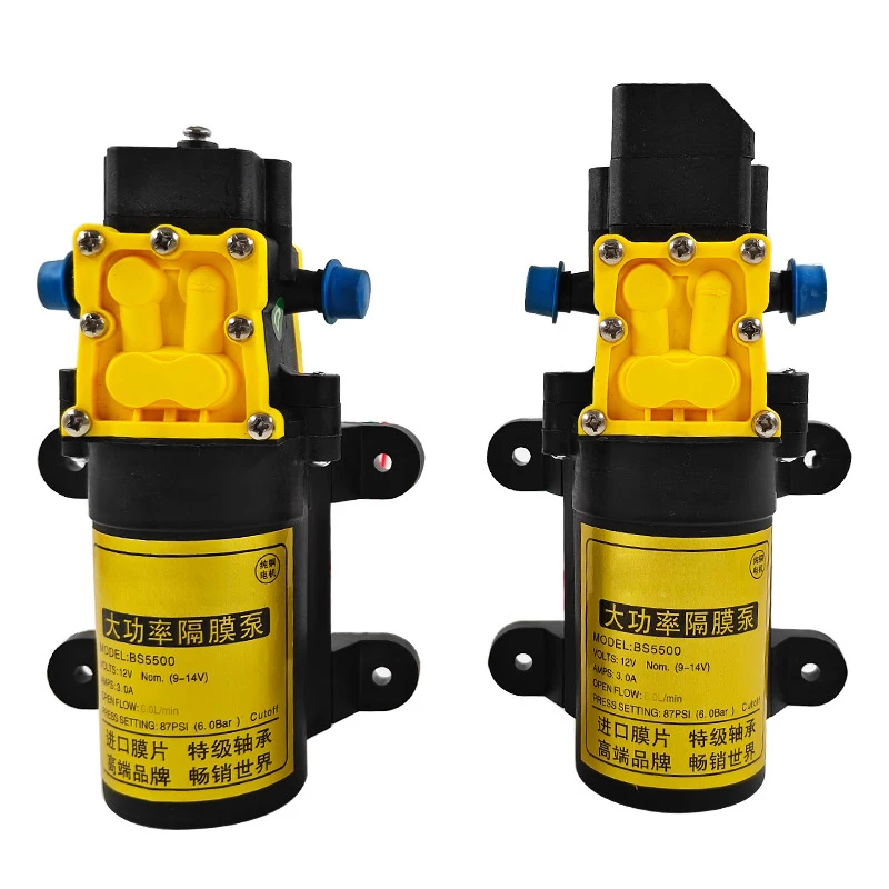 2PC 12V 8.0L Electric Agricultural Spray Water Pump High Pressure Self-priming Diaphragm Pesticide Pump for Small Scale Farming