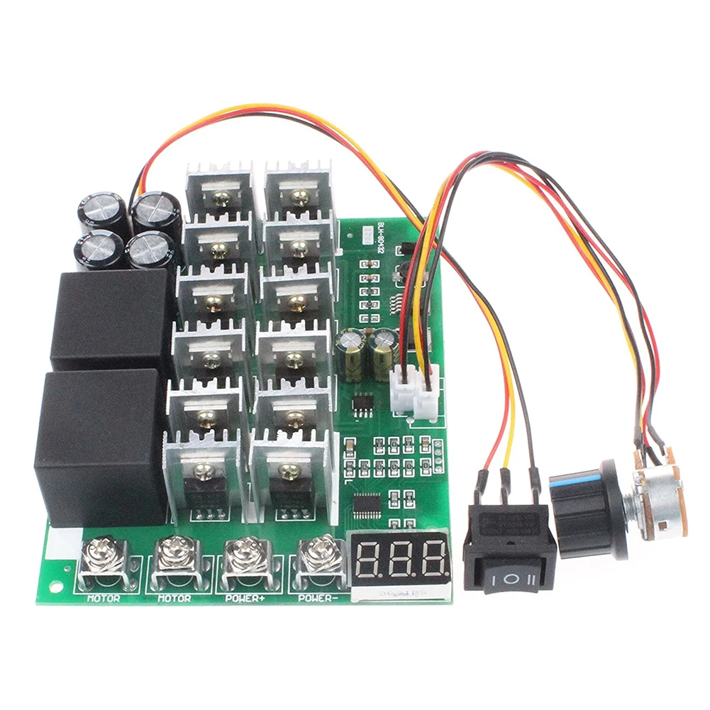 DC10V-55V Forward Reverse Converter Digital Display 60A Voltage Regulator Controller 12V 24V 36V 48V with Knob Switch