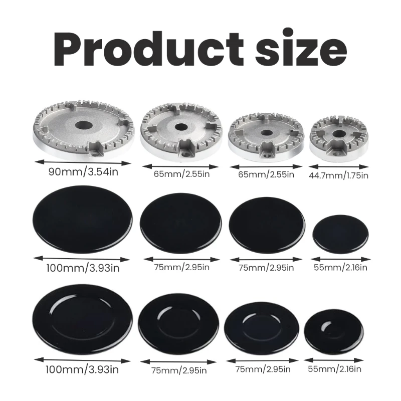 طقم أغطية لهب الشعلات طقم أغطية مجموعة غطاء اللهب للفرن مجموعة من الملمس المعدني للموقد دروبشيب