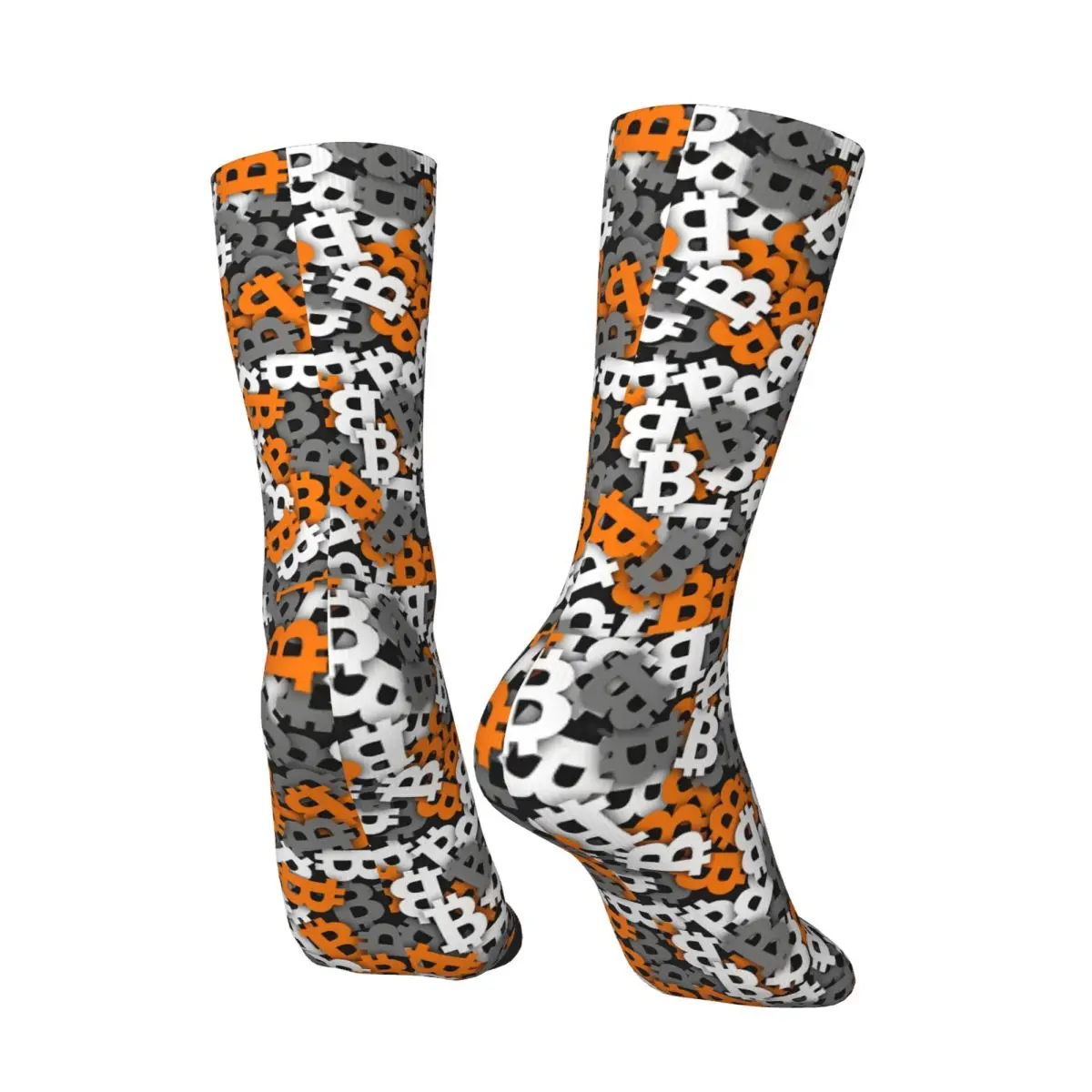 Men's compression Socks Bitcoin Urban Camouflage Retro Harajuku Bitcoin BTC Mining Bit Coin Street Seamless Crew Crazy Sock