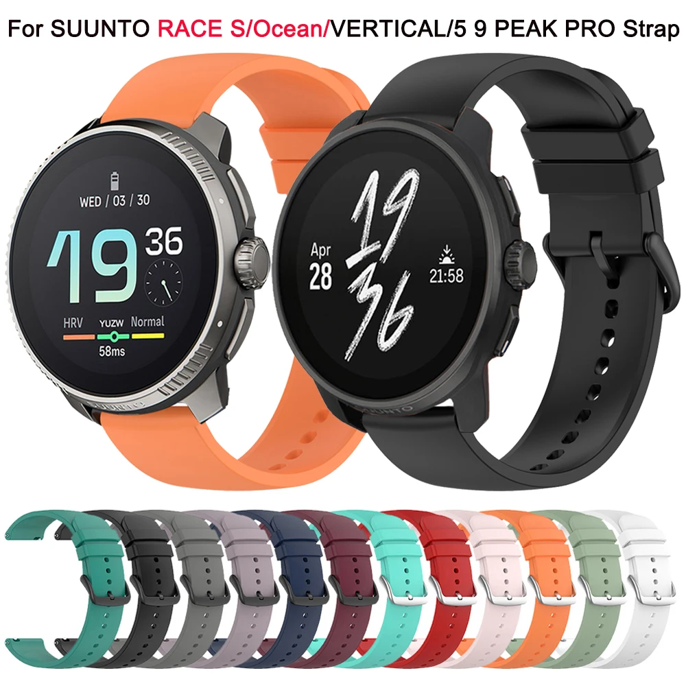 20mm 22mm Sports Silicone Watch Strap for SUUNTO RACE S Band for SUUNTO VERTICAL/Ocean 5 9 PEAK PRO/DLC 3 Fitness Soft Bracelets