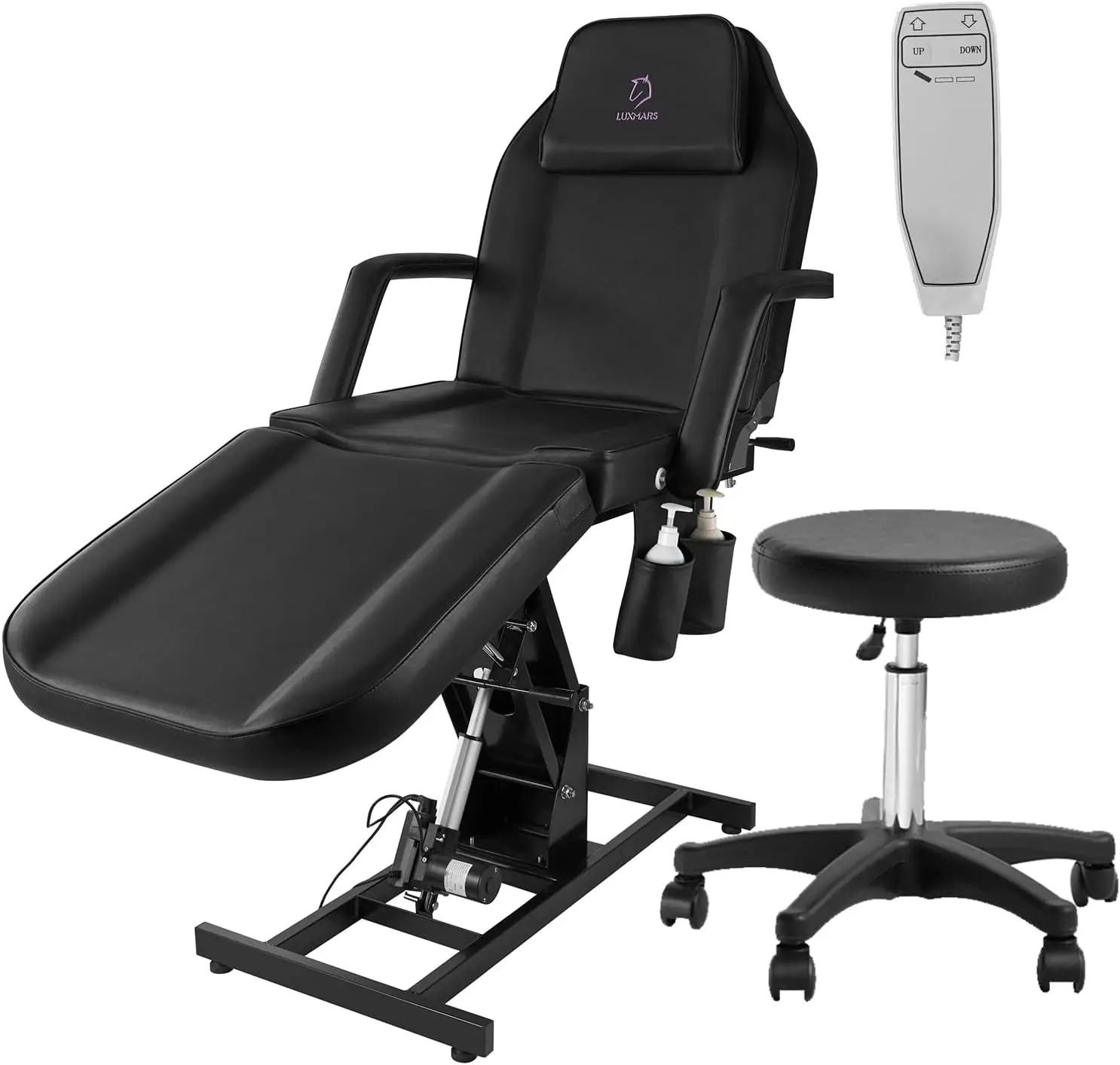 

Electric Tattoo Chair Facial Chair Massage Table Electric Height Adjustable Lash Bed with Storage Pocket Recliner Lash Chair