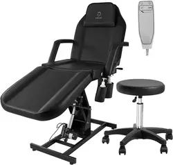 Silla Facial eléctrica de altura ajustable, cama de masaje, tatuaje