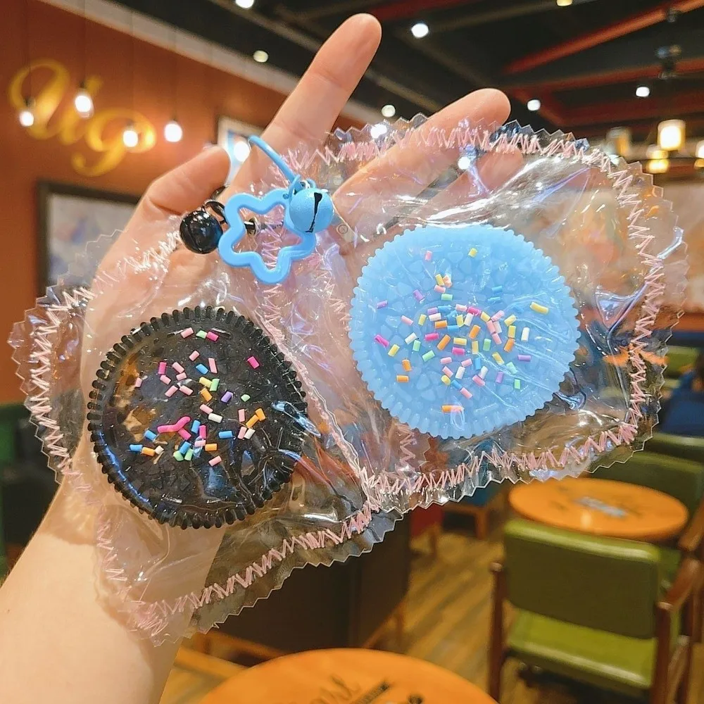 Novelty Simulated Food Biscuit Squeeze Keychain Quick Rebound Super Soft Slow Rebound Pendant Funny Elastic Fidget Office
