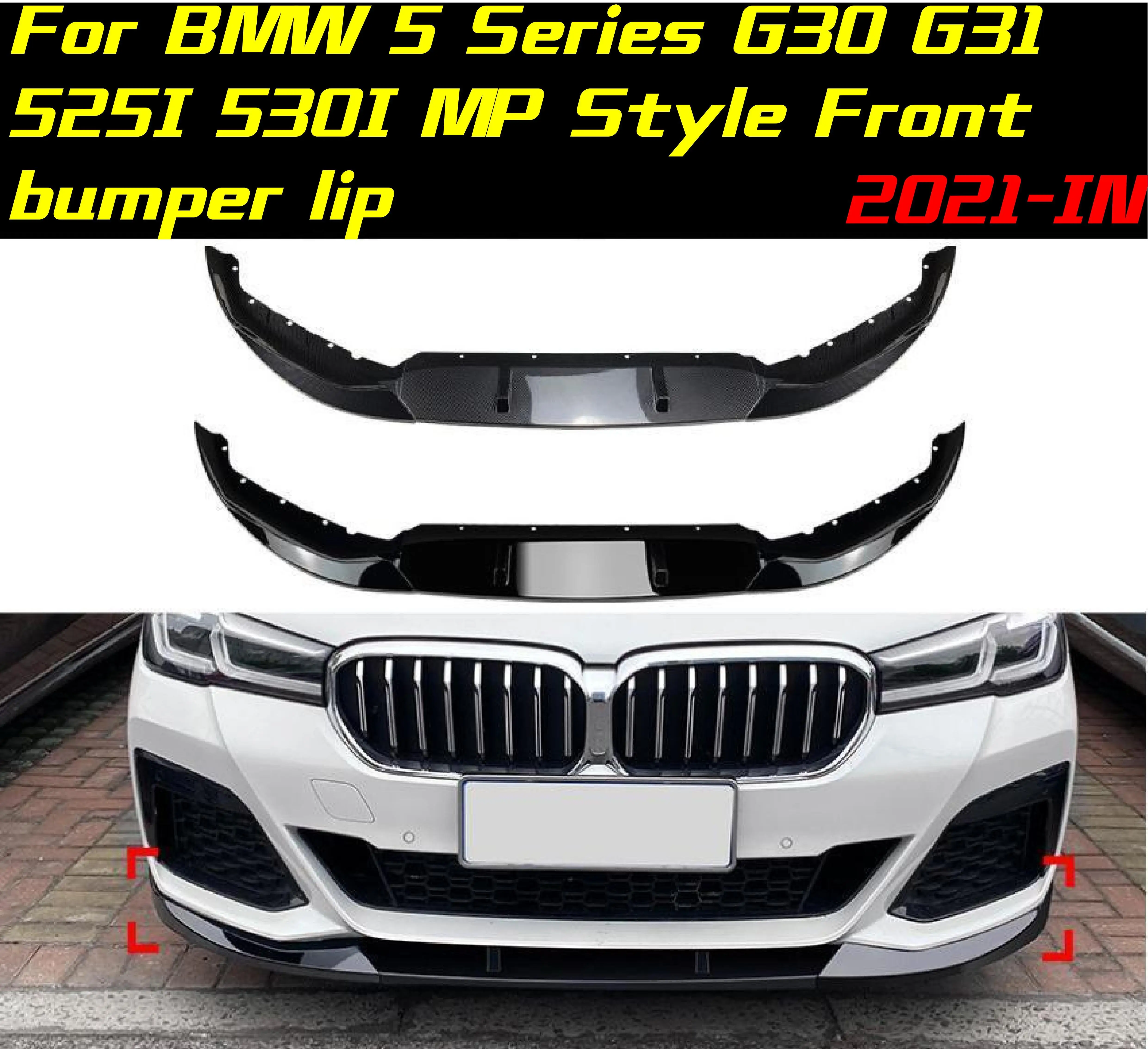 

Передний бампер, разделитель губ, диффузор, спойлер, защита бампера, аксессуары для BMW 5 серии G30 G31 525I 530I 2021-IN, спойлер