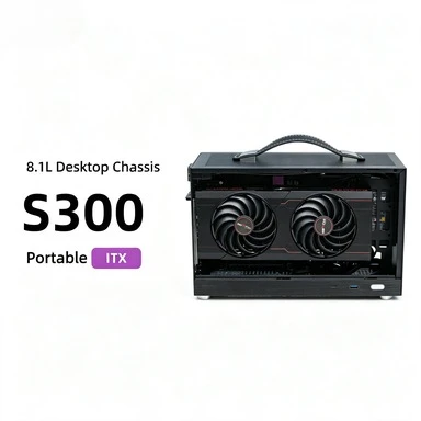 S300 Portable Mini ITX PC Case, Hand‑held Desktop Chassis With Type‑C Interface, Ultra‑Compact Desktop Computer Shell