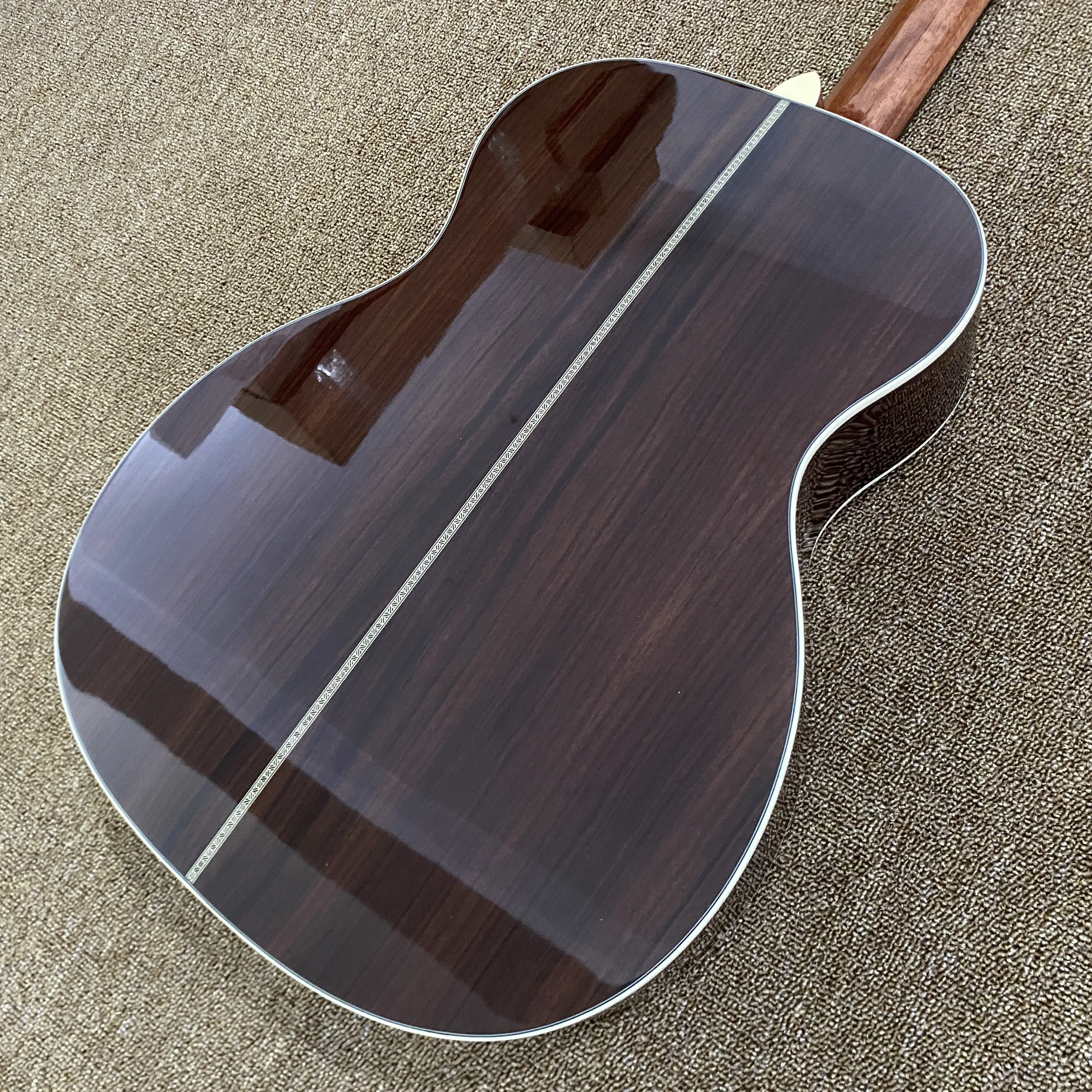 New 00028 Acoustic Guitar with A Natural Wood Color Spruce Top and 6 Strings Symmetrical Design for Folk Guitar view 5