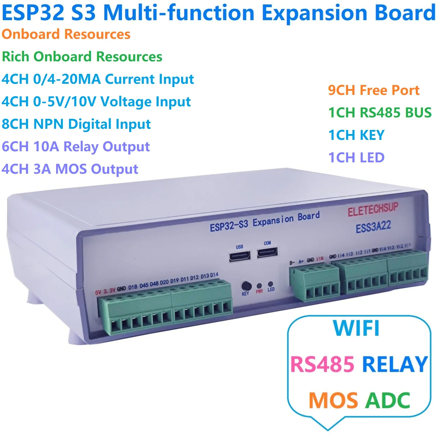 

Programmable IOT Control box ESP32 S3 Expansion Board Digital Analog IO Wifi Relay Switch for Arduino PLC Smart Home IOT