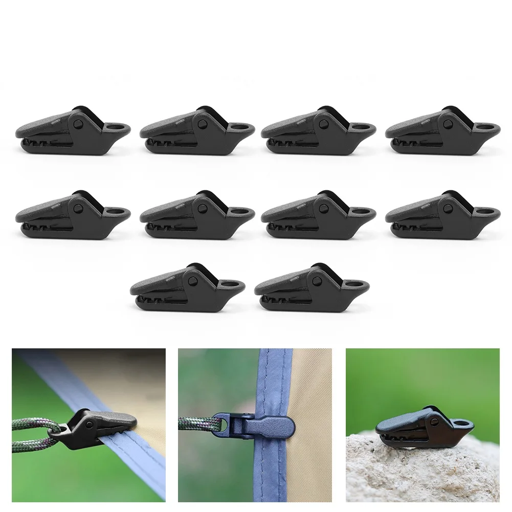 10PC Camping Tarp Clips Clamp Canvas Heavy Duty Lock Grip Tent Fasteners Clips Pool Awning Bungee Cord Car Tighten For Outdoor