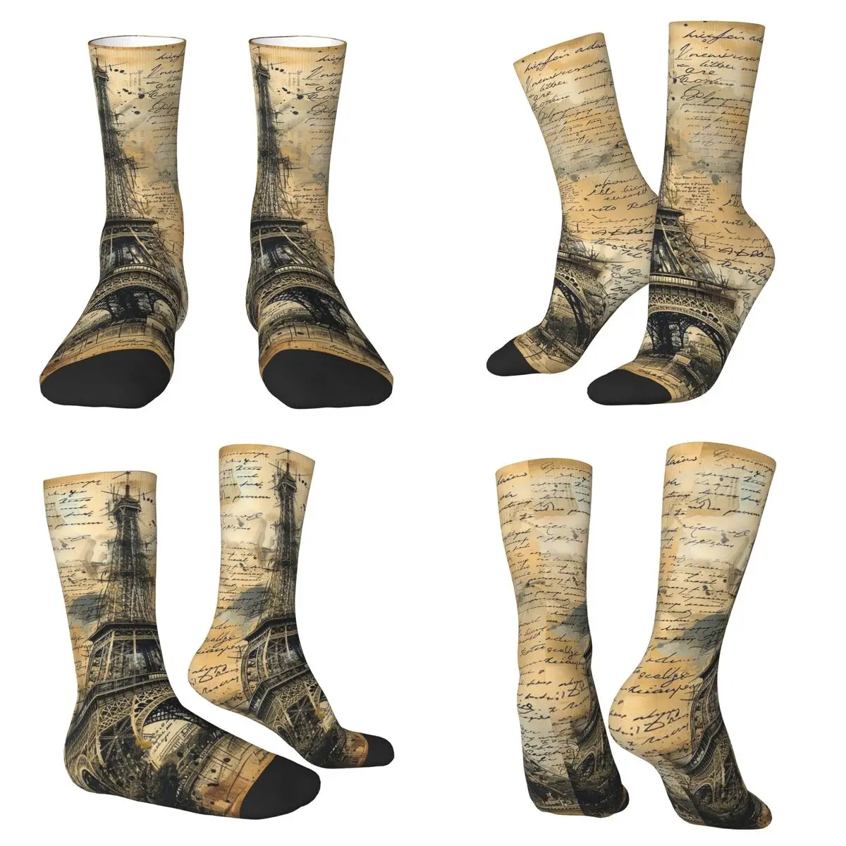 

Ностальгические ретро носки с Эйфелевой башней, художественные носки, чулки в стиле Харадзюку, всесезонные длинные носки, аксессуары для мужчин и женщин, рождественские подарки