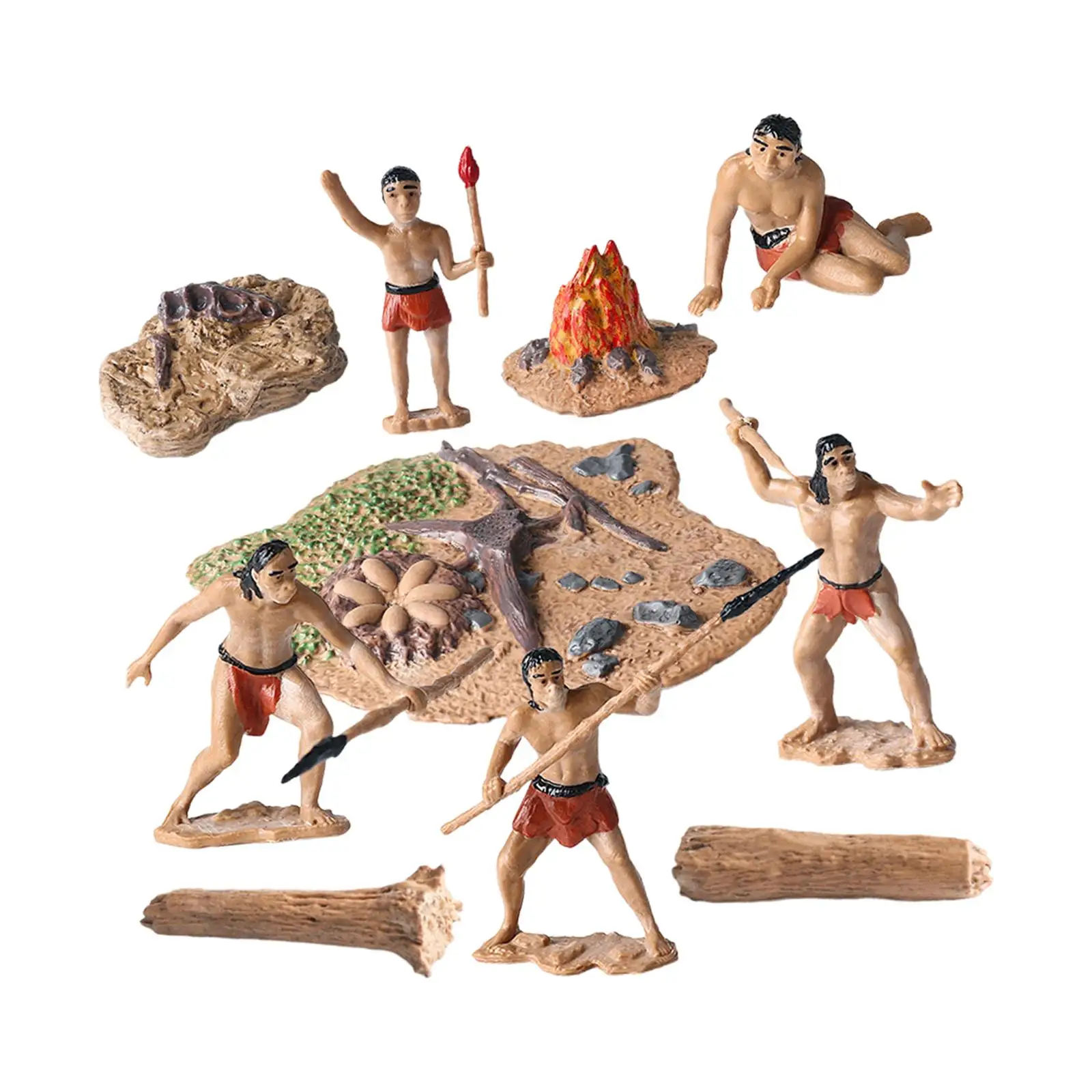 

10-компонентный примитивный декор людей, подарки, мини-креативная статуя примитивных людей