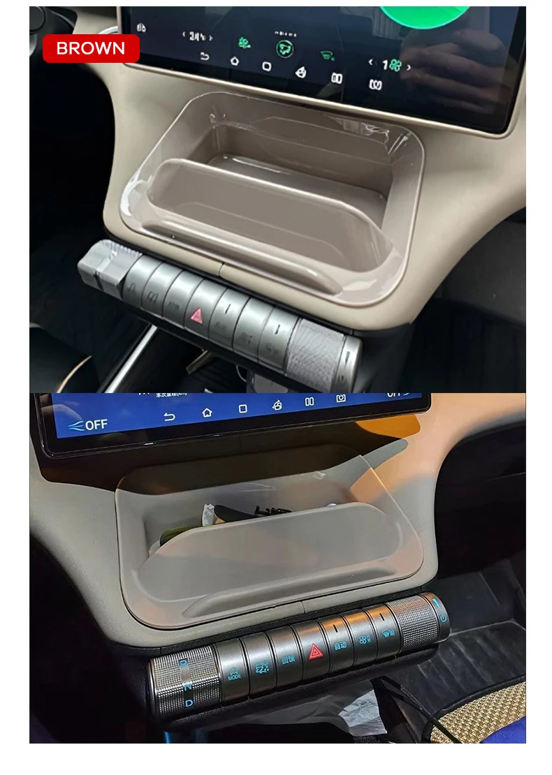 Für BYD Dolphin 2021-2025 Mittelkonsolen-Aufbewahrungsbox unter dem Bildschirm ABS-Organizer-Ablage für Telefon, Sonnenbrille, Geldbörse, Schlüssel, rutschfest – Detail 7