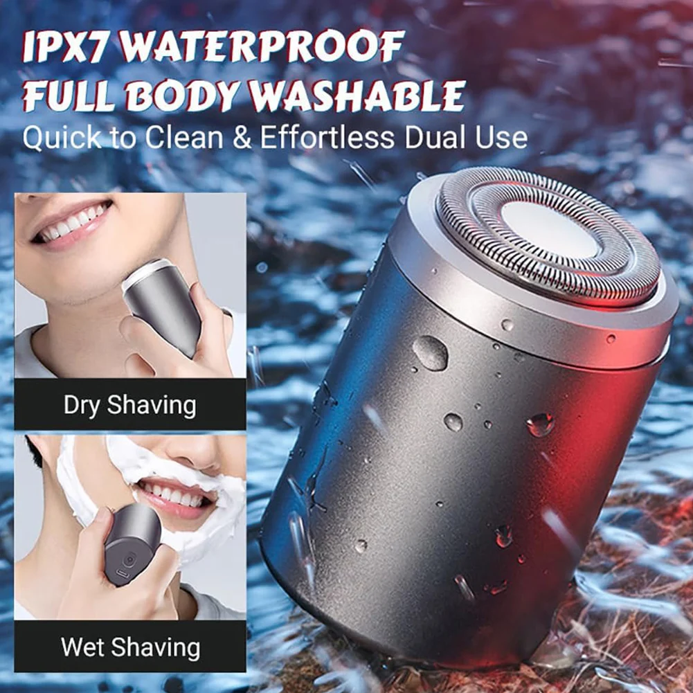 Rechargeable Waterproof Mini Electric Shaver Pocket Size Face Beard Men's Razor No Skin Damage for Shaving Beard Trimmer Tool