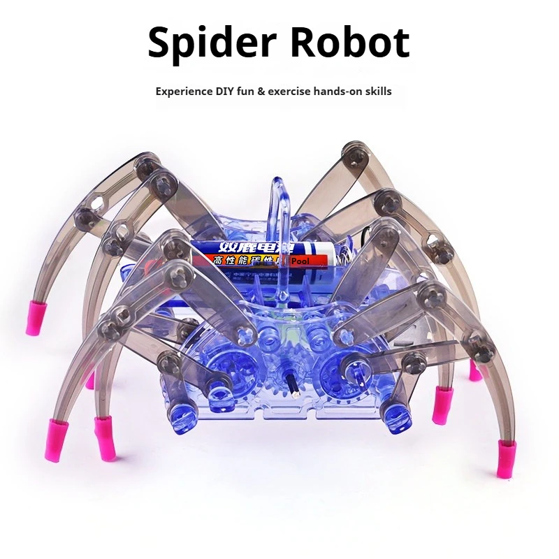 Assembled Electric Crawling Spider Robot, Experimental Toy, Science DIY Kit, Innovative Maker Education