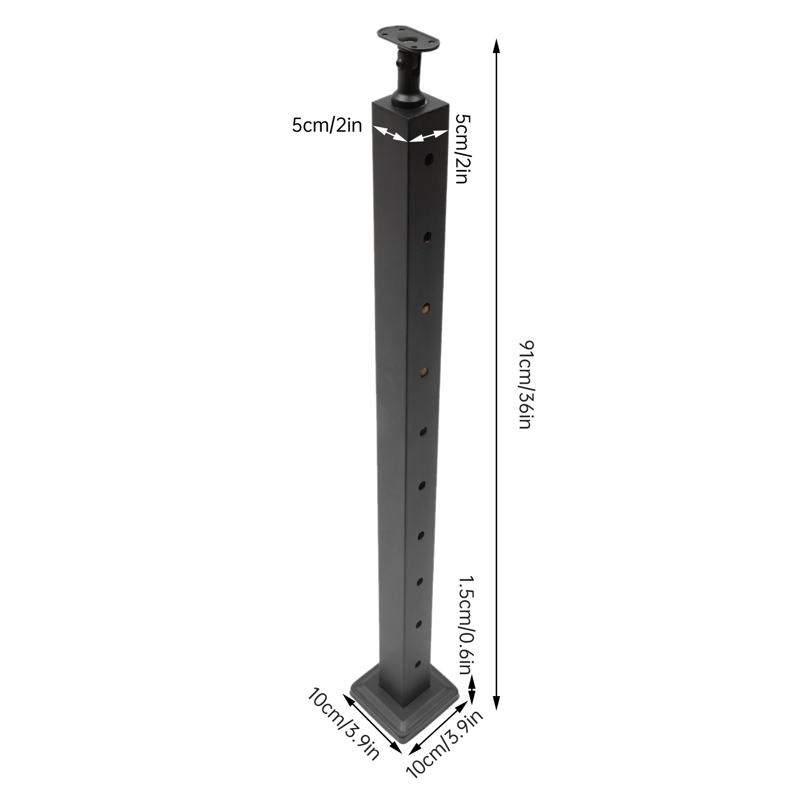 ราวแขวนสายเคเบิล36 "x 2" x 2 "30 ° เสาบันไดปรับระดับได้ทำจากสเตนเลสสตีล