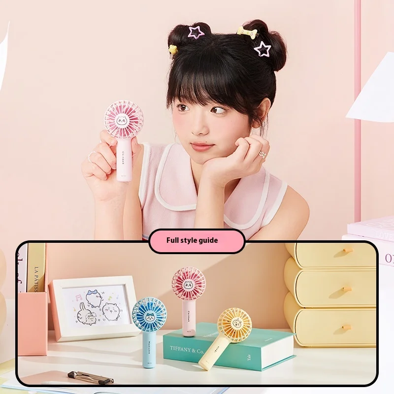 Miniso Giikawa Chiikawa Handheld Mini Fan Portable 1200mah Capacity Mini Fan Can Be Gifted To Children As A Small Gift