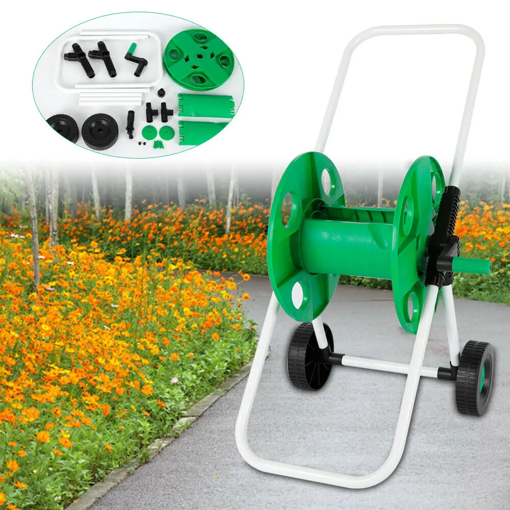 Hose Trolley 50 Meter 1/2' Garden Trolley Hose Reel Garden Watering Hose Wrapped Cart