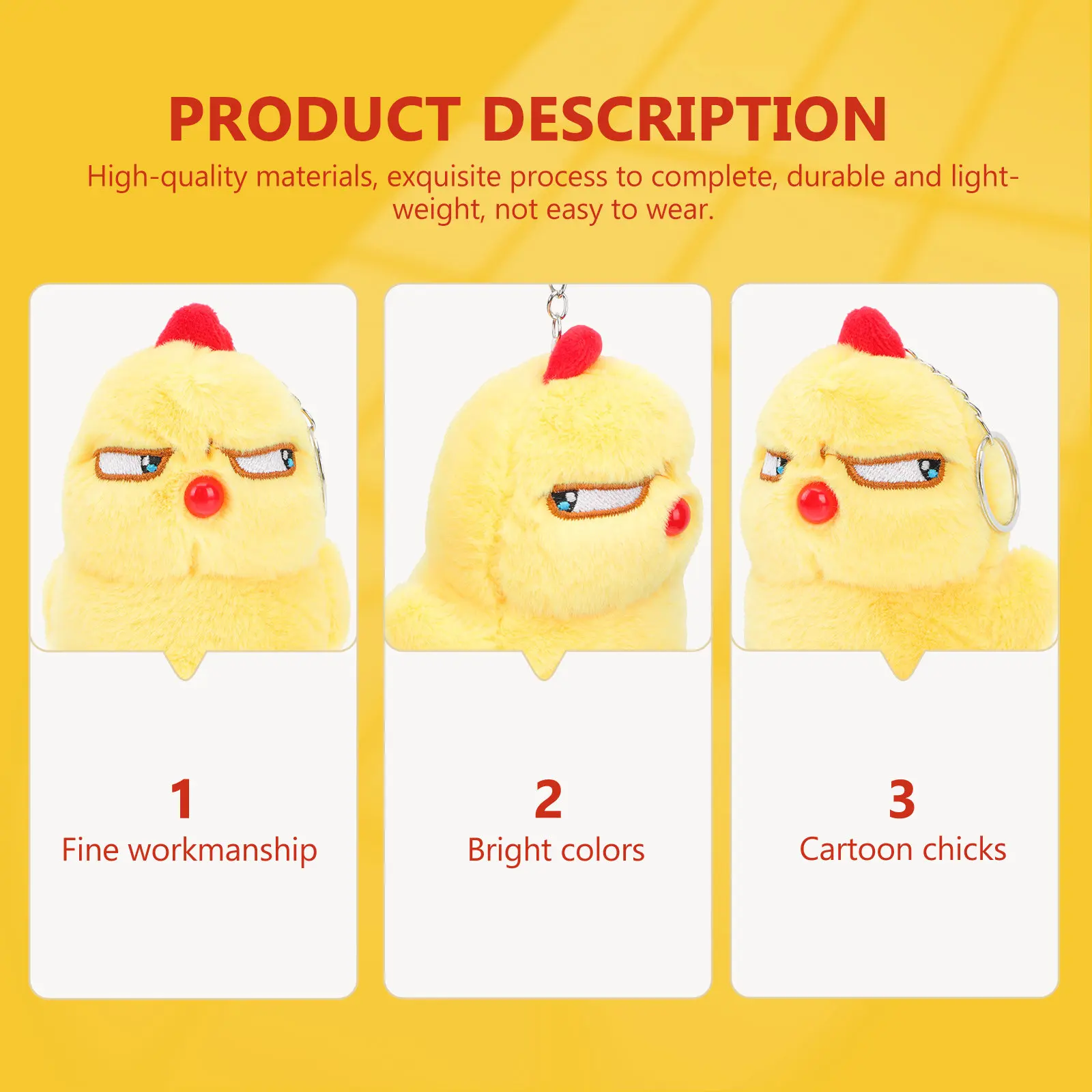 

Набор из 3 брелоков-цыплят: пасхальные подвески, креативные украшения для сумок и рюкзаков, оригинальные аксессуары, пасхальные цыплята-подвески