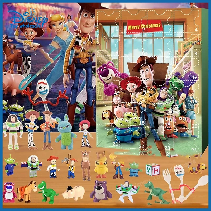 

2024 Toy Story Christmas Advent Calendar Box Christmas Super Rise In Box Stitch Advent Countdown Juguetes Noel Gifts