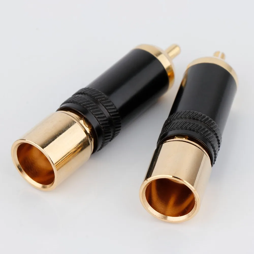 4 قطعة Preffair النحاس الذهب لوحة قفل قابس RCA جمع موصل اللحيم لتقوم بها بنفسك Hifi موصل خط الصوت
