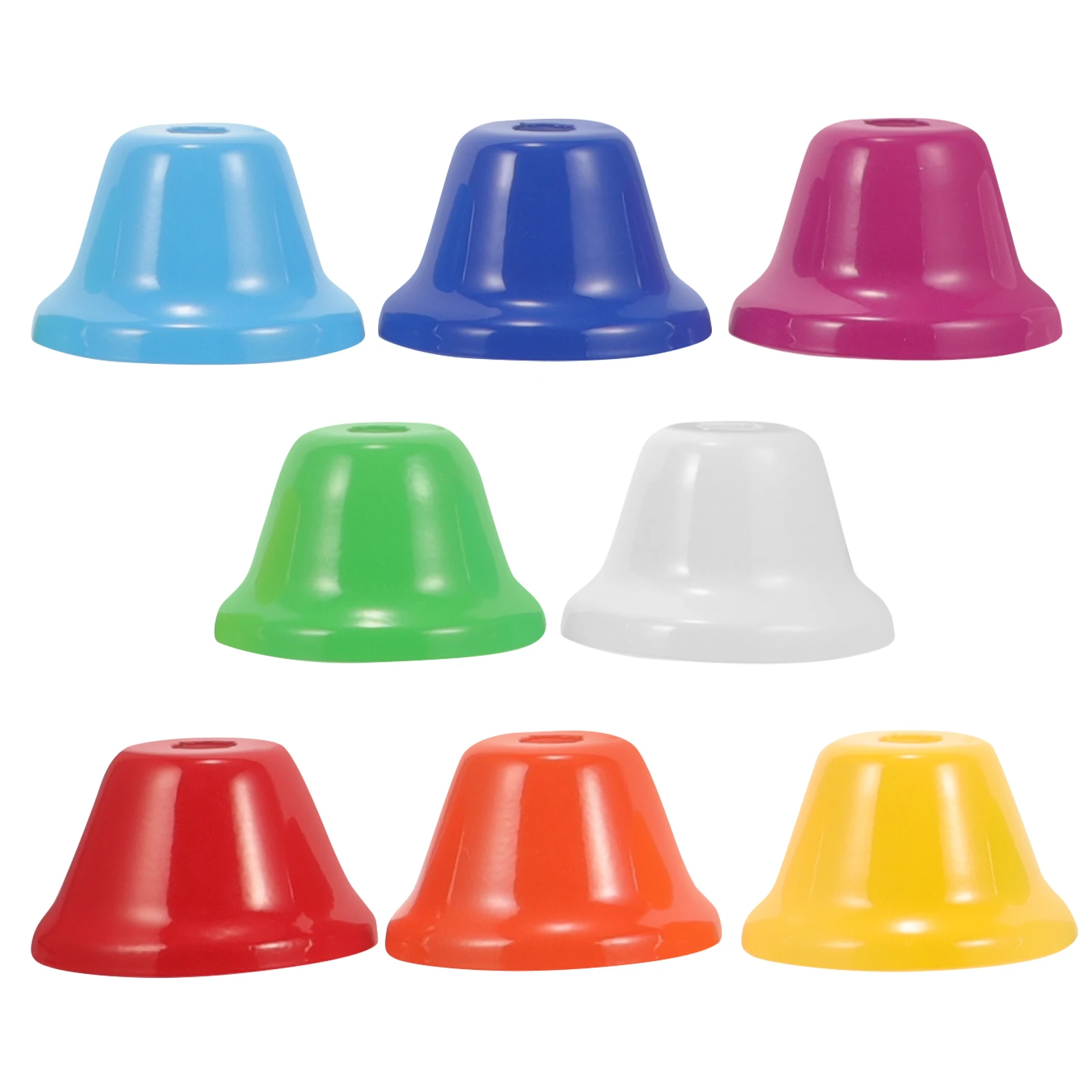 Componentes de instrumento orff, 8 peças, sinos de metal pequenos, sinos de som decorativos brilhantes para crianças, treinamento de ritmo, artesanato diy