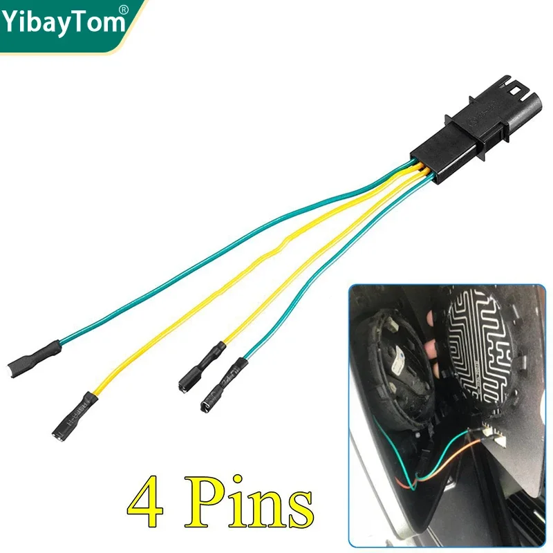 4Pins 12V Side Mirror Heating Function Connector Cable Wire for BMW X3 X4 X5 X6 F01 F02 F10 F11 F12 F13 F18 E70 E71 E90 E60