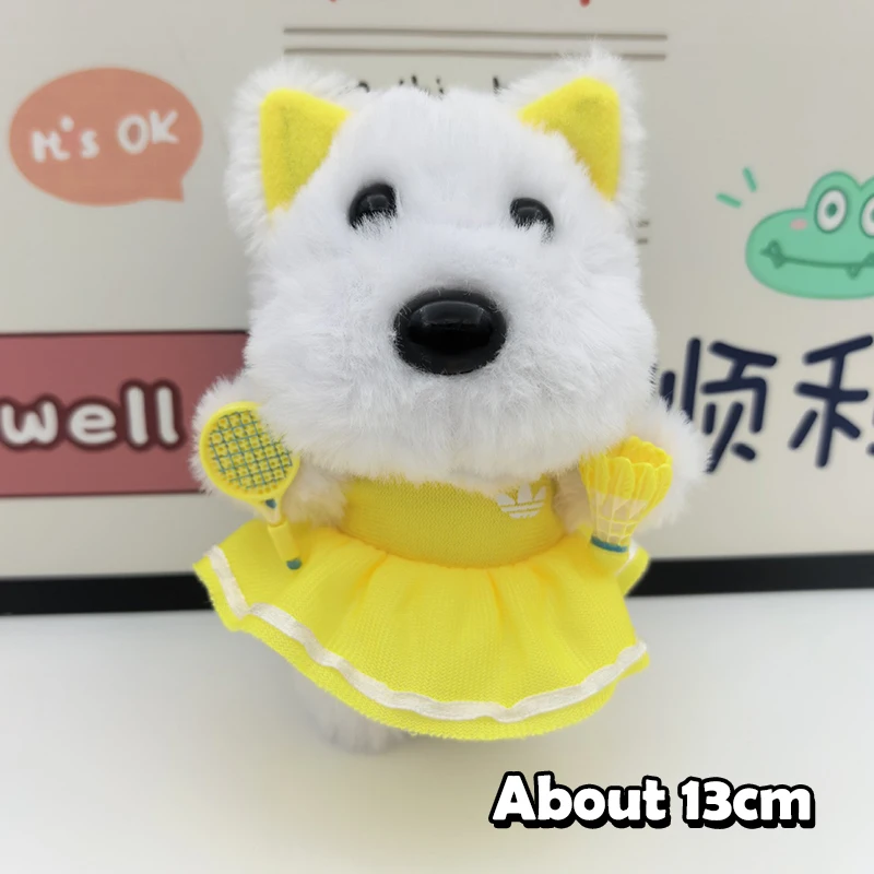 1Pc リトルウエストハイランド犬ぬいぐるみ漫画キーホルダーペンダント