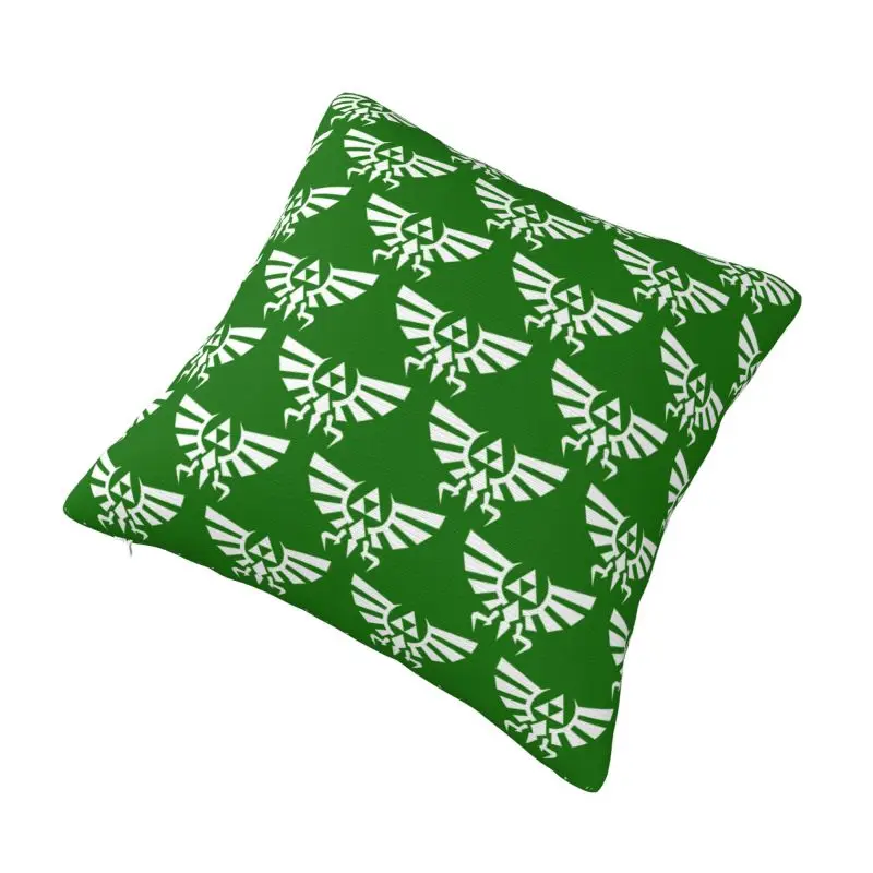 Custom Green Zelda Pattern Nordic Throw Pillow Cover Video Gamer Chair Cushion