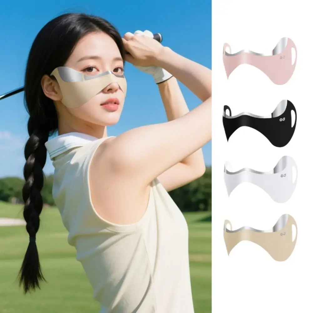 

New Thin Face Mask Ear Hanging UV Protection Sunscreen Mask Breathable Sun Protection Half Face Covering Women