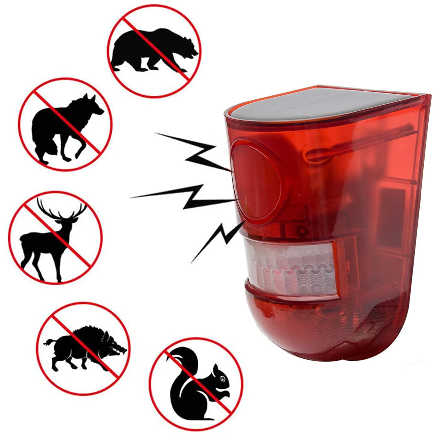 Solar Sound Alert Flash Warning Sound & Light Alarm Motion Sensor 110 Decibels Siren  Strobe Security Alarm System for Farm