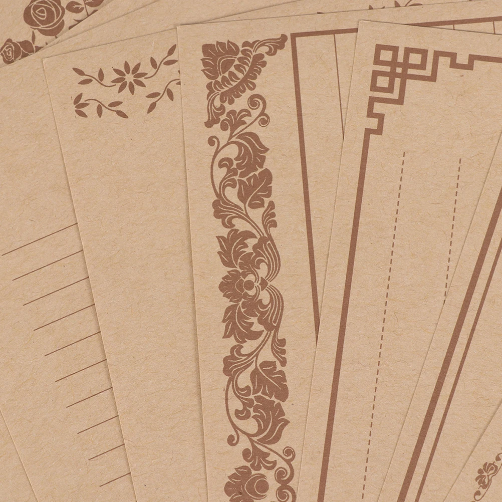 

8Pcs Vintage Writing Paper Creative Letter Stationery Color Retro Kraft Note Paper for Home Office School Desktop Writing