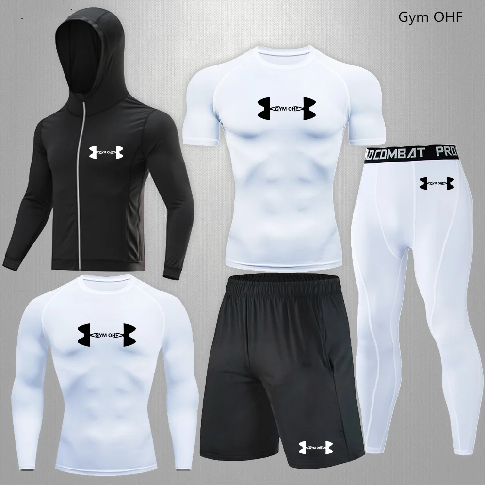 T-shirt de compression à séchage rapide pour hommes, survêtement imbibé de sueur, vêtements de course de gym, combinaisons de sport, Rashguard MMA,