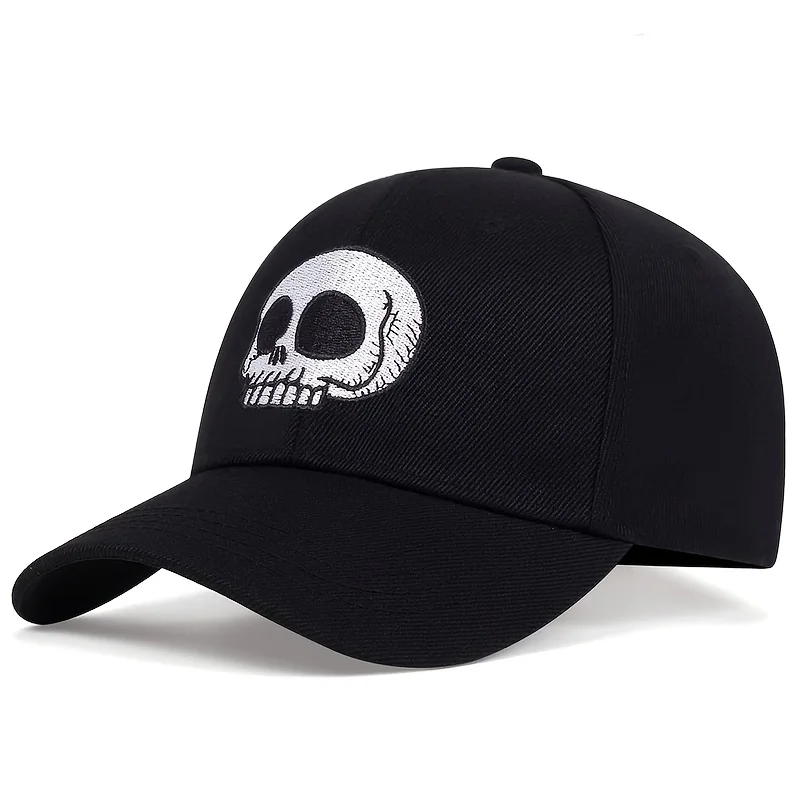 Snap Backpack Hat for Men Skull Hat Snapback Hats Flat Bill Baseball Cap Adjustable Skeleton Hand Black