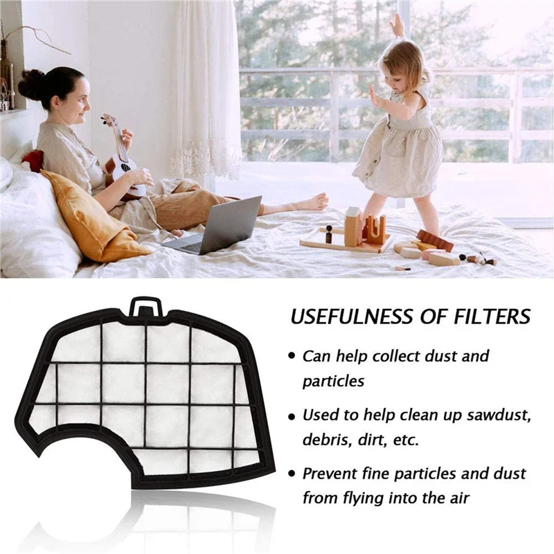 

AS60-12Pcs Motor Filter Replacement Protection Replacement Filter For Vacuum Cleaner For Vorwerk Kobold VK140 VK150