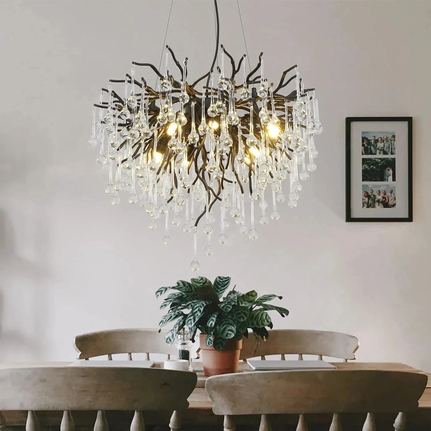 American Crystal Chandeliers Large Pendant Light Black/gold/chrome Ceiling Lamp For Living Room Dining Table Oval Decorative Led