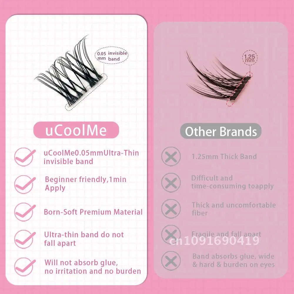 Eyelashes with Invisible Band DIY Eyelash Extension Kit Bond Beginner for Friendly Seal Remover with Girl Makeup and Lash