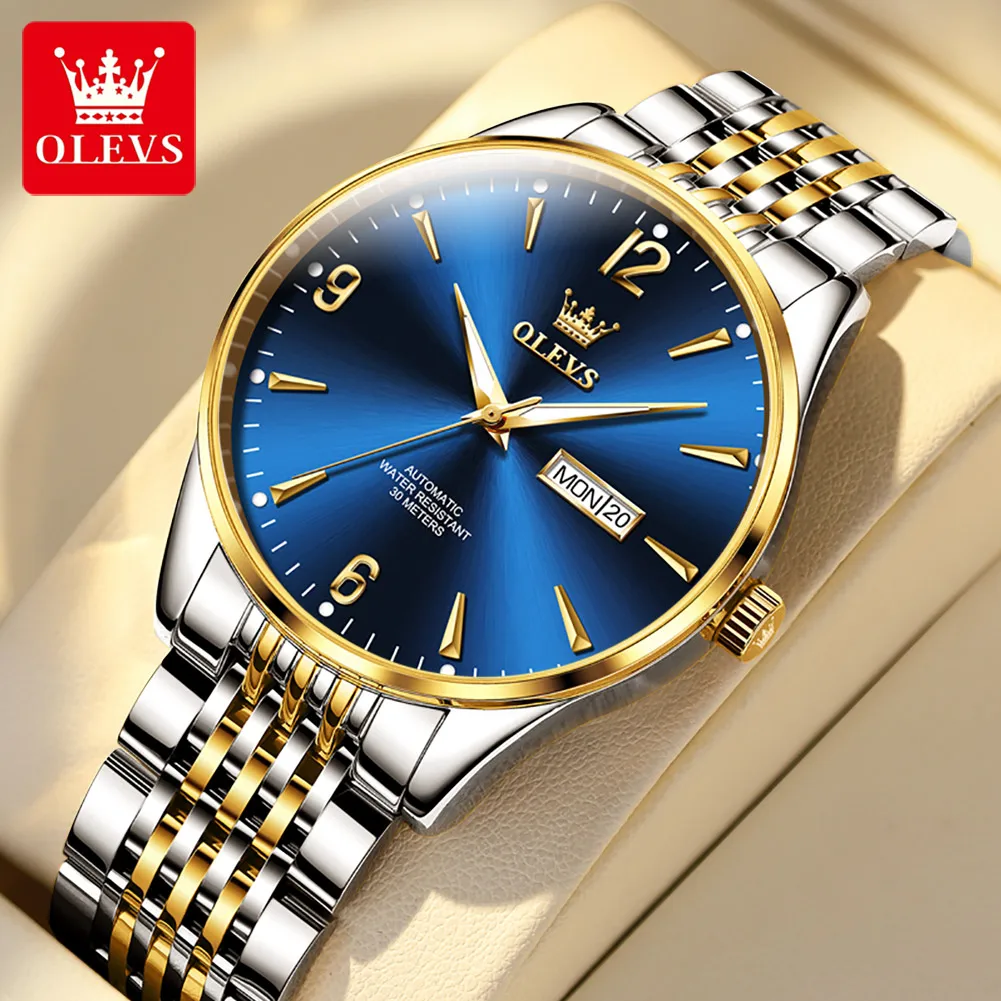 

Мужские часы OLEVS 9928, модные, оригинальные, водонепроницаемые, с HD-подсветкой, автоматические, механические, с календарем и указателем дня недели.