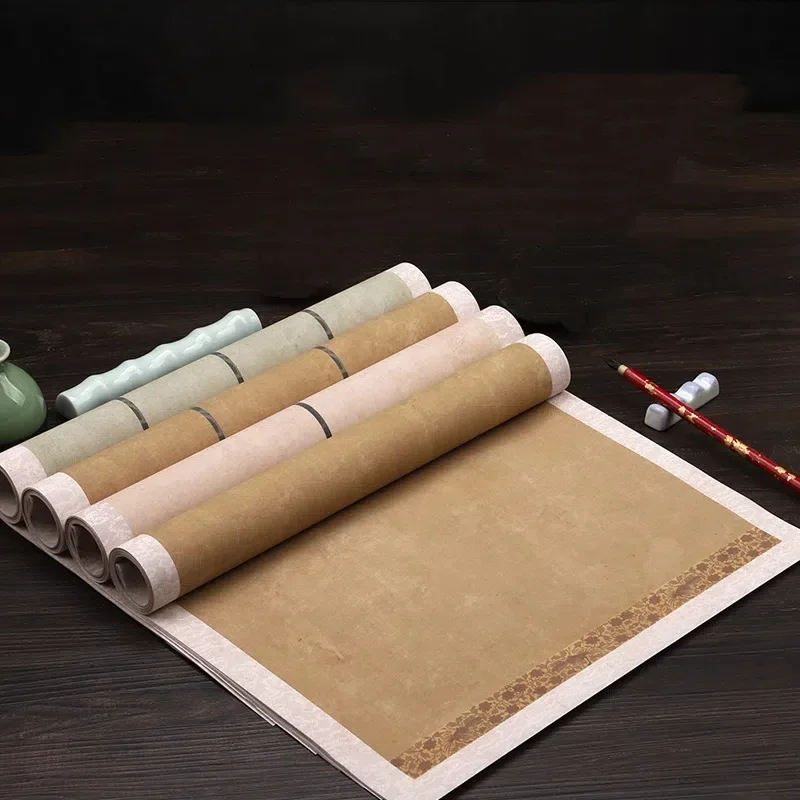 Antique Batik Xuan Paper Thickened Vertical Calligraphy Works Xuan Paper Retro Brush Calligraphy Practice Half Ripe Rice Paper