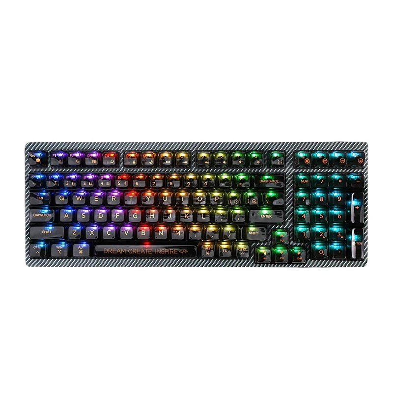 F96 Mechanical Keyboard Wireless Gaming Keyboard 99 Keys Hotswap Customized Three-Mode Rgb E-Sports Office Gamer Accessories