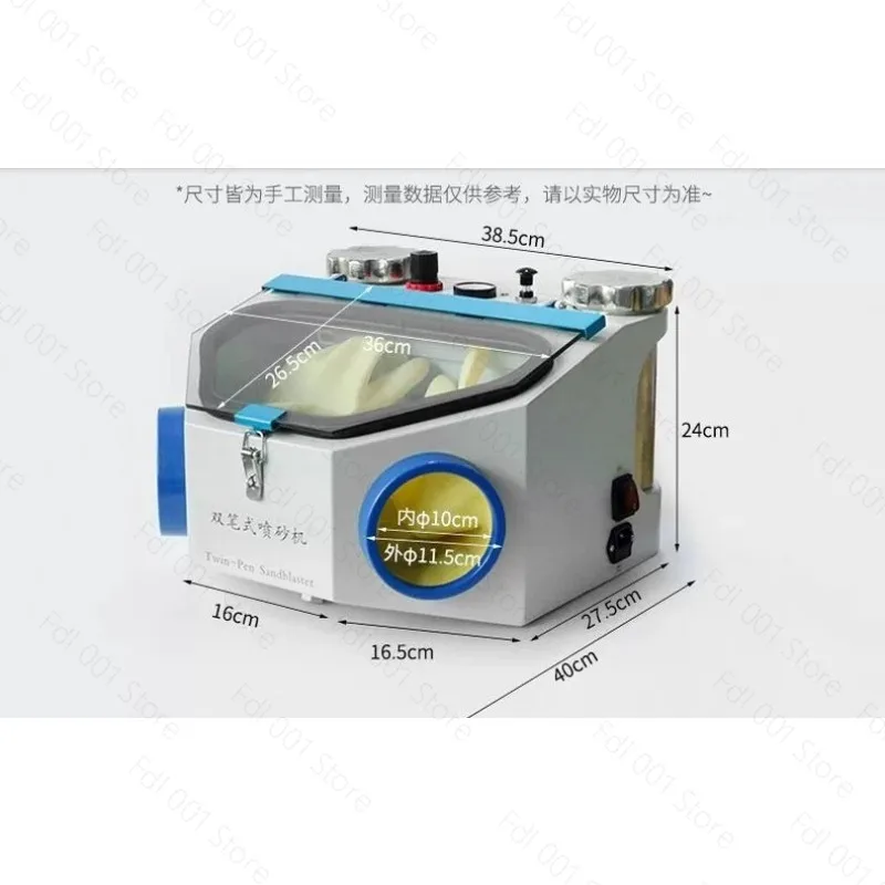 Dental Double Pen Sandblasting Box Porcelain Inner Crown Orthodontic Bracket Sandblasting Machine Useful