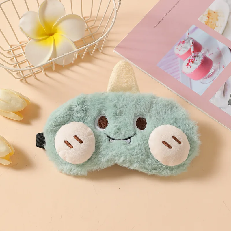 Cute Plush Sleep Mask Creative Monster Pattern Eye Mask Kids Cartoon Sleep Blackout Eye Mask Travel Rest Sleep Aid Eye Mask