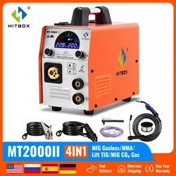 HITBOX MT2000II MIG 5 in 1 Semi-Automatic Welding Machine IGBT Inverter With Gas/Mig Gasless /Mig Mixed /MMA /TIG Tools Welder