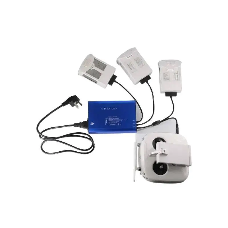 Cargador para Phantom 4 Pro y el dispositivo organizador de baterías 4 en 1 (Battery Butler Nanny) están disponibles para la gama completa de accesorios de vuelo para drones Phantom 4.