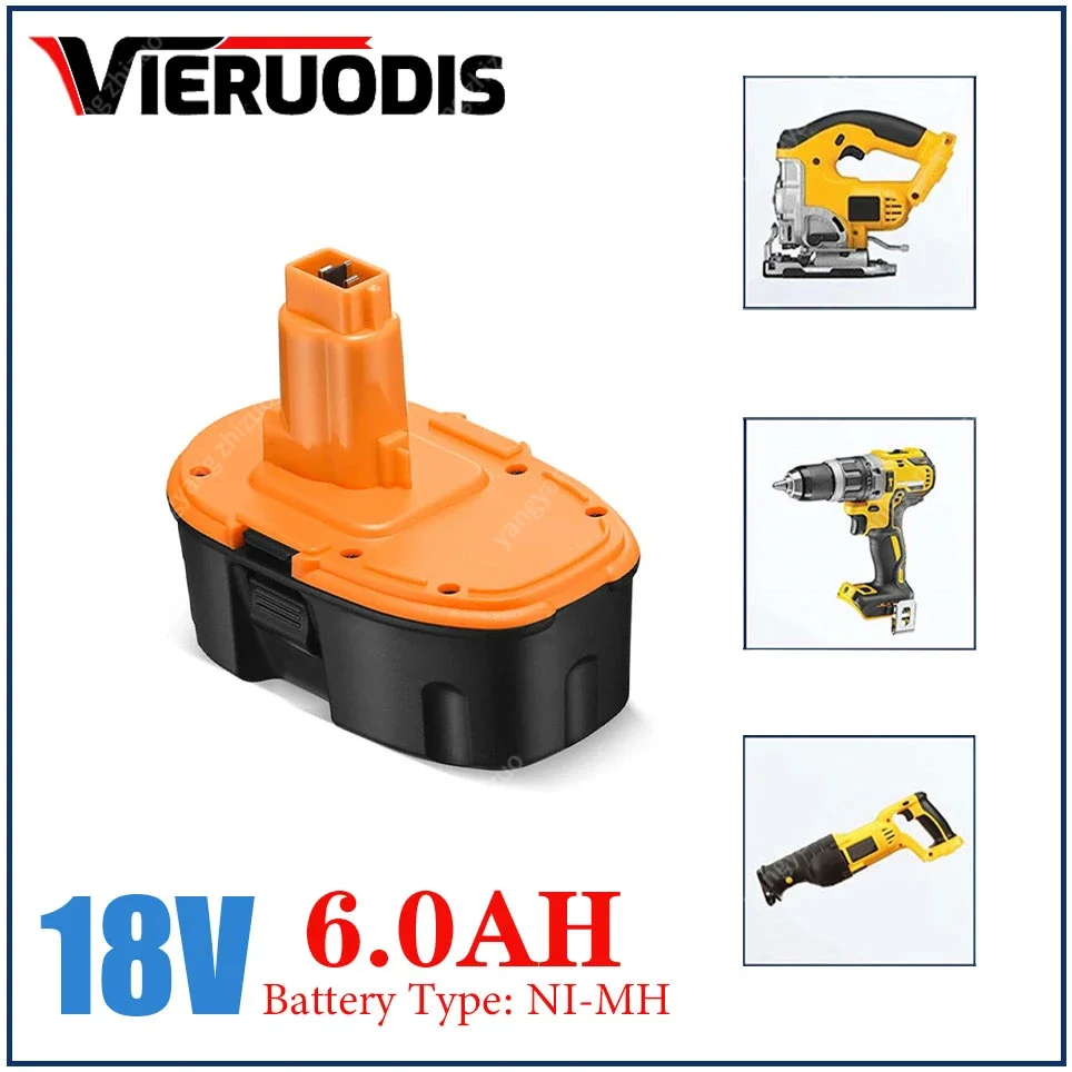 Ni-MH аккумулятор 18 В, 4,0 Ач, 5,0 Ач, 6,0 Ач для Dewalt DC9096 DE9039 DE9096 DE9098 DE9503 DC212 DC330, сменный аккумулятор для аккумуляторной дрели