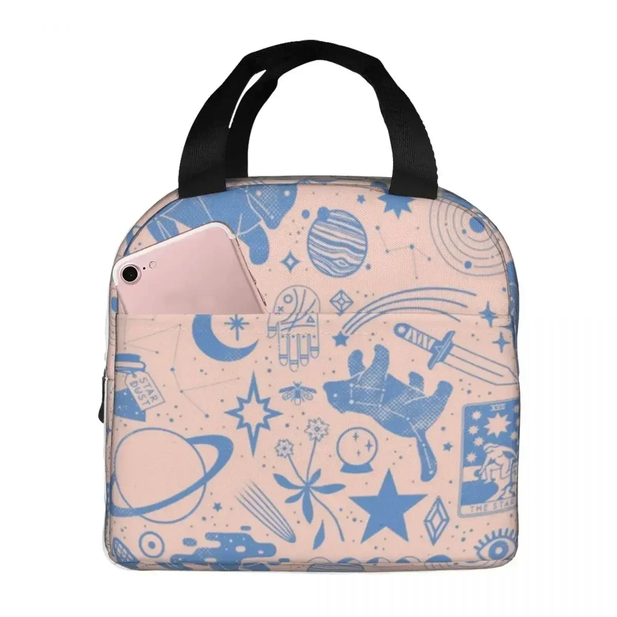 Lunch Bags for Men Women Collecting The Stars Insulated Cooler Bag Waterproof Picnic Magic Occult Lunch Box Food Storage Bags