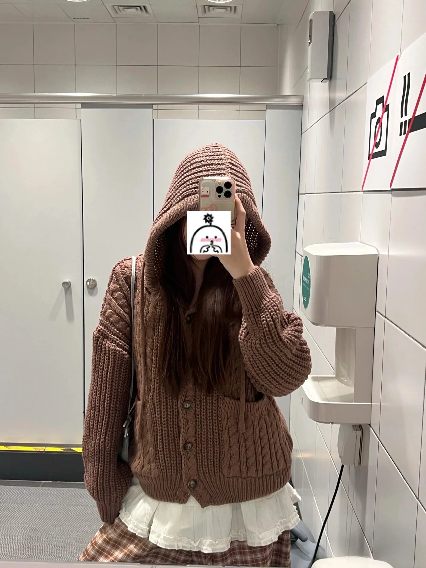 

Тяжелый свитер с массивной иглой и витой шапкой, корейский свободный крой, длинный теплый женский кардиган Sve Thiened